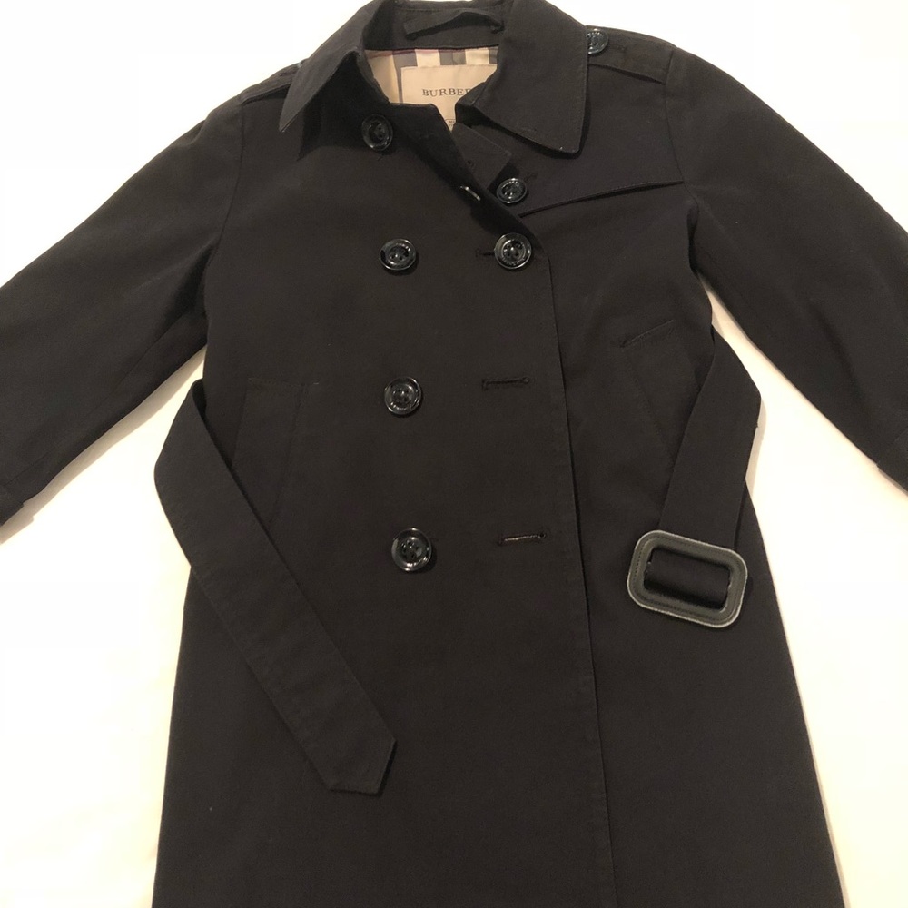 Girls Burberry Black Trench Coat
